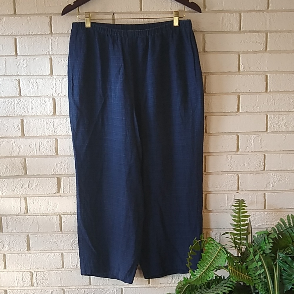 Eileen Fisher Chambray Comfy Capris Size Medium